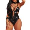 Babydoll Lingerie for Women Sexy Naughty Patent Leather Cut Out Teddy Lingerie Halter Sleepwear Boudoir Outfits Sleepwear Sex Things for Couples Kinky view 1