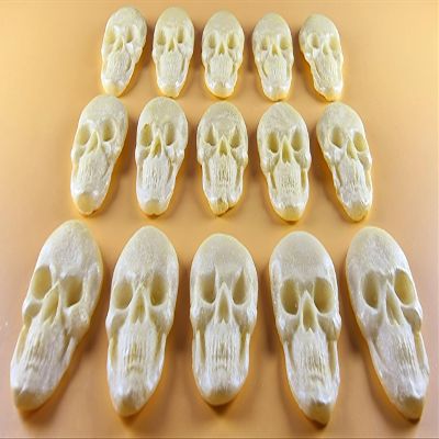 15 x Edible 3D Skulls, Skull icing toppers, cake cupcakes decorations T040 (Pearl Ivory)