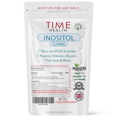 Inositol - 520mg x 120 Capsules - PCOS, Liver, Sleep & Mood Support - Pure Myo Inositol - UK Made Supplement - GMP Standards - Zero Additives