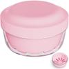 Mckkor Leak Proof Denture Case, Denture Cups Bath,Dentures Container with Basket Denture Holder for Travel,Mouth Guard Night Gum Retainer case Container (Pink) view 1