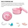 Mckkor Leak Proof Denture Case, Denture Cups Bath,Dentures Container with Basket Denture Holder for Travel,Mouth Guard Night Gum Retainer case Container (Pink) view 2