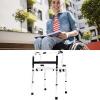 TOUISEDGI Lightweight Waterproof Folding Walker for Seniors, Adult Walker, Portable Medical Walker with Adjustable Height(Aluminum double bend with bath seat plate) view 3