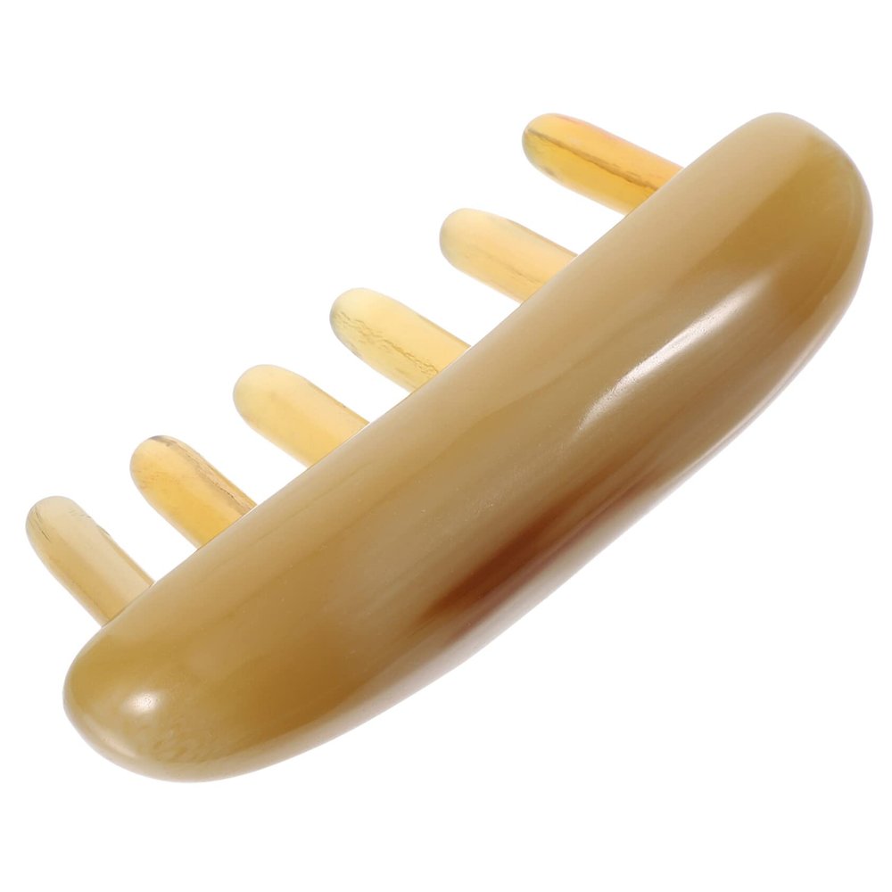 Healeved Ox Horn Comb Natural Horn Comb Scalp Massage Tool Guasha Tool for Hair Accessories for Scalp Exfoliator and Massager for Curls
