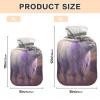 Lavender Highland Cattle Unicorn Hot Water Bottle with Velvet Cover, 1L Hot Water Bag for Hot and Cold Compress, PVC Hand Feet Warmer view 2