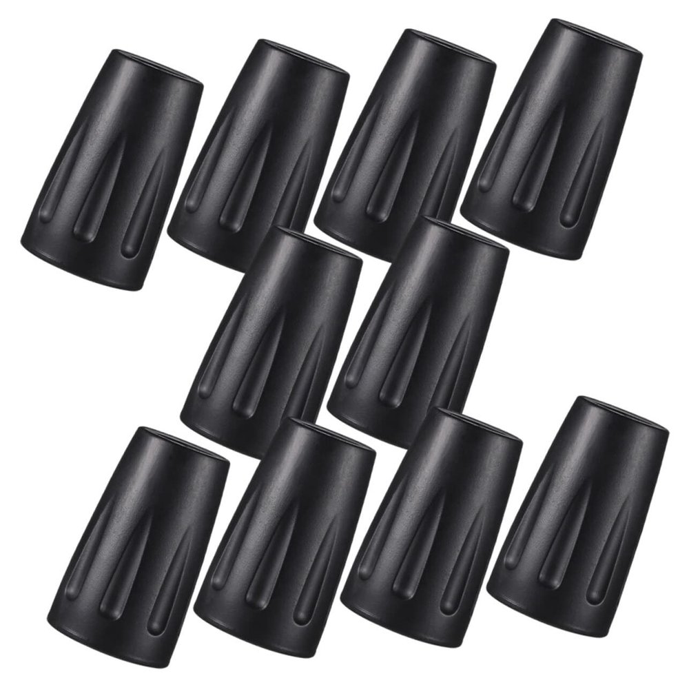 Garneck 10pcs Trekking Pole Slip Foot Pad Crutch Tips for Cane Tips Thickened Non-slip for Hiking Walking Stick