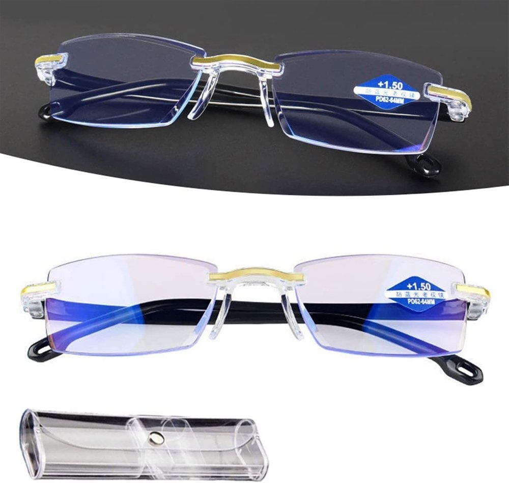Pelinuar Anti-Blue Progressive Far And Near Dual-Use Reading Glasses,High Hardness Progressive Far and Near,Progressive Multifocus Reading Glasses with glasses box (+1.00/for 40-50)