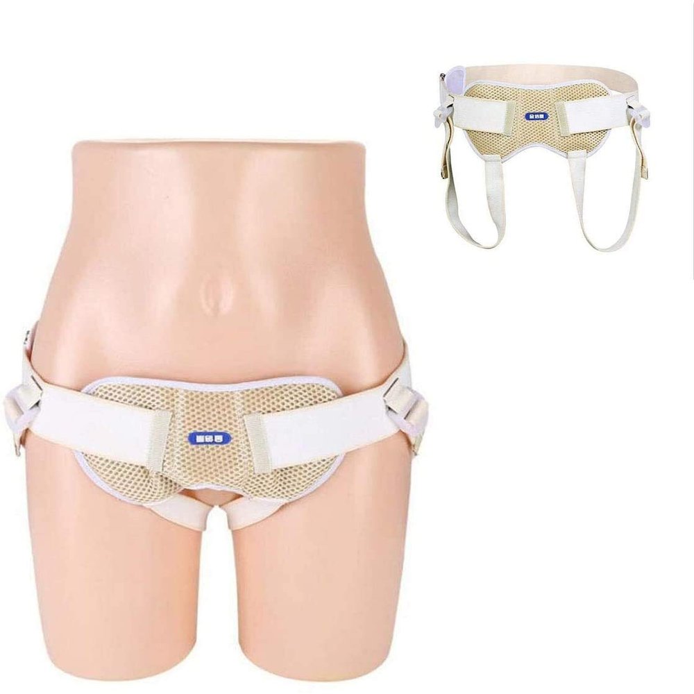 Samnuerly Hernia Inguinal Truss Support Belt Hernia Support Brace with 2 Removable Compression Pads and Slim Adjustable Straps for Common Reducible Hernia belt