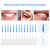 VIKSAUN 200 Pieces Tooth Floss Picks Interdental Brush Flosser Sticks, Interdental Brushes, Silicone Dental Picks, Oral Tooth Clean Silicone Floss Toothpick Cleaning Tool (Blue Green) view 3