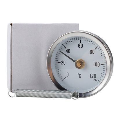 0-120 Stainless Steel Clamp-on Tube thermometer On Tube Heating Spring 63mm for Pipes, for SURFACE,Oil, Power Plants, Boat