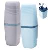 FORYNXHWIN 2 Pcs Travel Toothbrush Cup Travel Toothbrush Case Washing Cup Toothbrush Holder Travel Cup for Travel Hiking Camping Business Trip BathroomBlue and Grey view 1