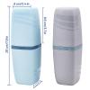 FORYNXHWIN 2 Pcs Travel Toothbrush Cup Travel Toothbrush Case Washing Cup Toothbrush Holder Travel Cup for Travel Hiking Camping Business Trip BathroomBlue and Grey view 2