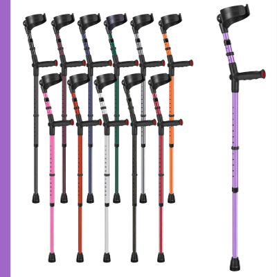 Ossenberg Soft Grip Closed Cuff Double Adjustable Crutch - Purple - Single | Height Adjustable Elbow Crutch for Men Women Adults Arthritis Soft Comfy Handle Forearm Ergonomic