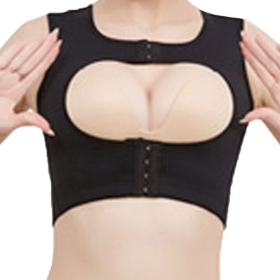 ZLCO Posture Back Corrector Shoulder Support Chest Breast Support Belt Bra Correction Brace Posture Corrector,Black-S Present