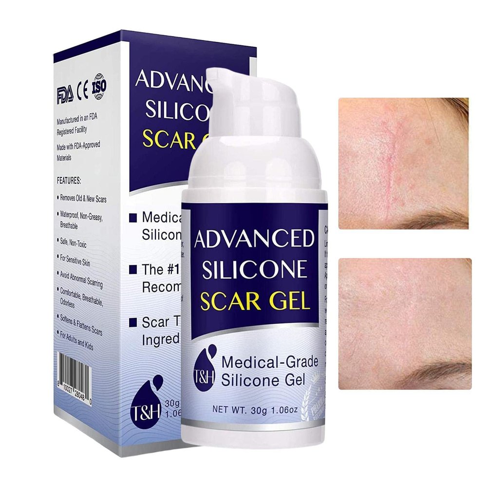 Scar Removal Gel Scars, Advanced Silicone Scar Gel, Scar Removal Cream For New & Old Scars Repair,C-Section, Stretch Mark, Surgical Scars Remover 1.06 Oz