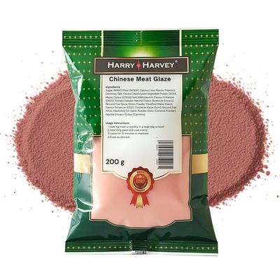 Harry Harvey Chinese Meat Glaze 200g | Spice Seasoning & Marinade for Chicken, Pork, Beef, Lamb & Fish | Authentic Takeaway Style Ribs & Char Siu Flavour | Butchers BBQ Rub & Cooking Spice Mix