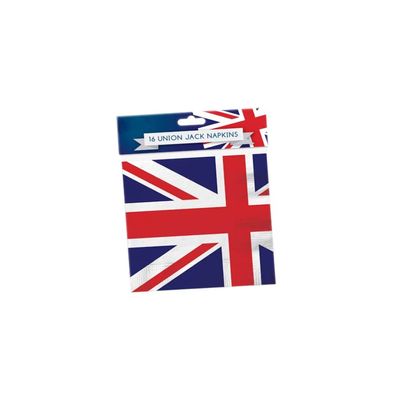 Vsorce4u 16pcs x 33cm x 33cm Union Jack Napkins Union Jack Printed Napkins Soft Napkins Square Union Jack Paper Napkins