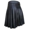 Leather Skirt Men's PU Leather Scottish Kilt Gothic Punk Scottish Medium Length Skirt Festival Kilt Fashion Faux Leather Pleated Traditional Highland Kilt, black, XXXL view 3