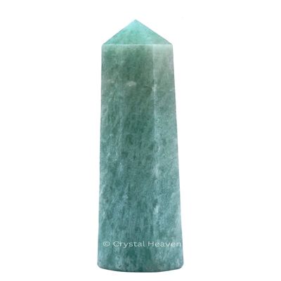 Aashita Creations Amazonite Crystal Tower Obelisk Point for Chakra, Healing and Balancing - AAA Grade Original Certified Gemstone Agate for Reiki Meditation Yoga Spiritual (2-3 Inches)