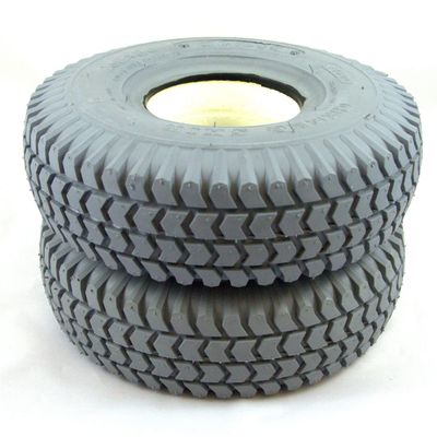 1 Pair of 3.00-4 Grey Solid Block Mobility Scooter Tyres (260x85)(300x4)