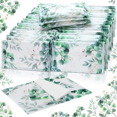PerKoop 100 Packs Travel Size Tissues Disposable Pocket Facial Tissues Bulk for Travel Wedding Guest School Wallet Purse Home Supplies, 1000 Sheets 3 Ply (Eucalyptus Leaf)
