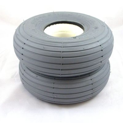 1 Pair of 3.00-4 Grey Solid Ribbed Mobility Scooter Tyres (260x85)(300x4)