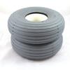 1 Pair of 3.00-4 Grey Solid Ribbed Mobility Scooter Tyres (260x85)(300x4) view 1