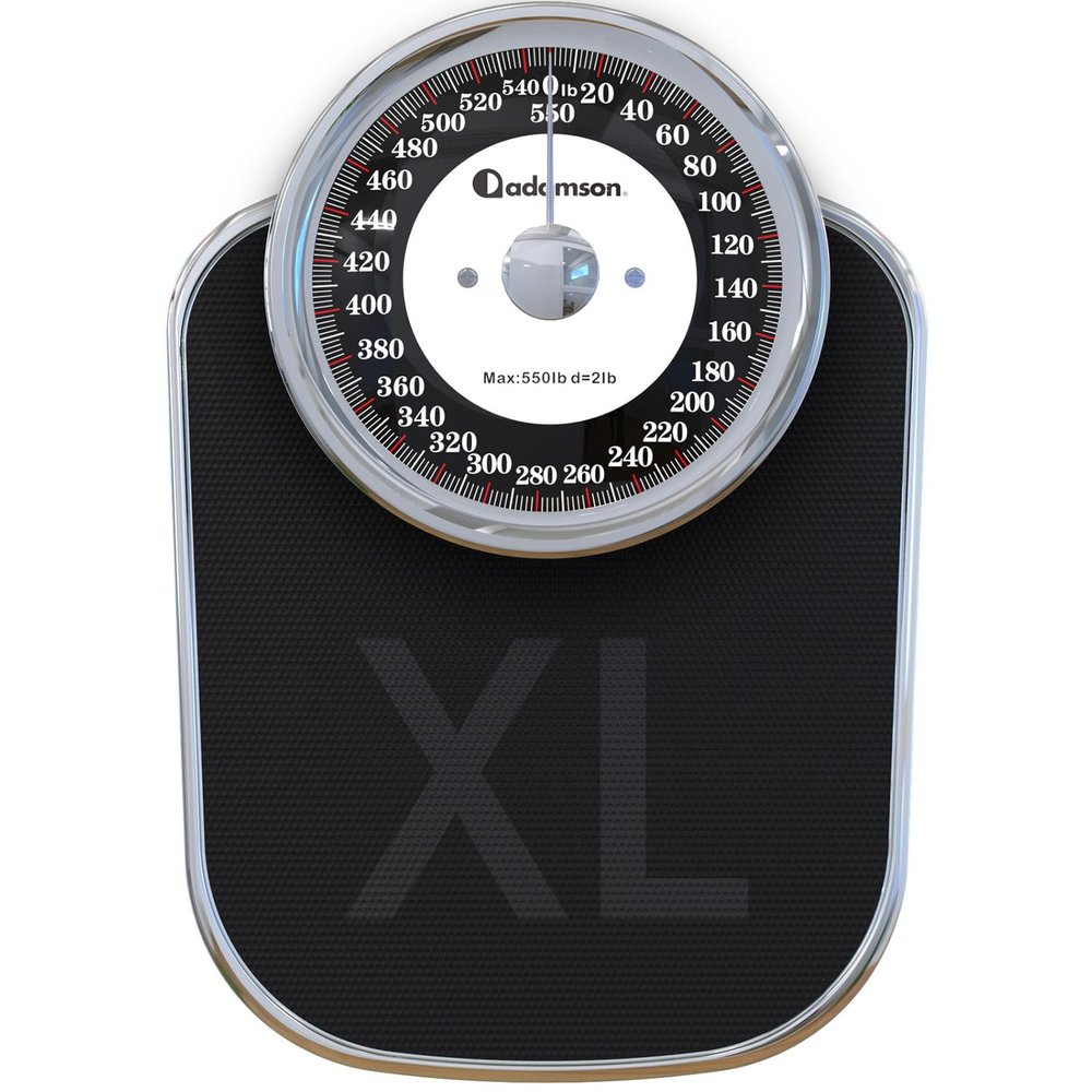 Adamson A28 Bathroom Scales - Up to 550lb, Heavy Weight, Anti-Skid Rubber Surface, Extra Large Numbers - High Precision Weighing Scales for Body Weight - Durable with 20-Year Assurance - New Version