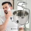 ANKROYU Shaving Brush Holder with Soap Bowl, Stainless Steel Shaving Brush Holder, Facial Cleansing Tools for Men, Shaving Care Kit view 3