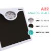 Adamson A22 Bathroom Scale for Body Weight - Up to 260 LB - New Version - Anti-Skid Rubber Surface - Analog Bathroom Weight Scales - Affordable - Durable with 20-Year Assurance - Black view 2