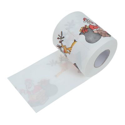 ABOOFAN Christmas Tissue Roll Santa and Elk Printed Toilet Paper for Kitchen Bathroom Holiday Decor Xmas Tissue Roll