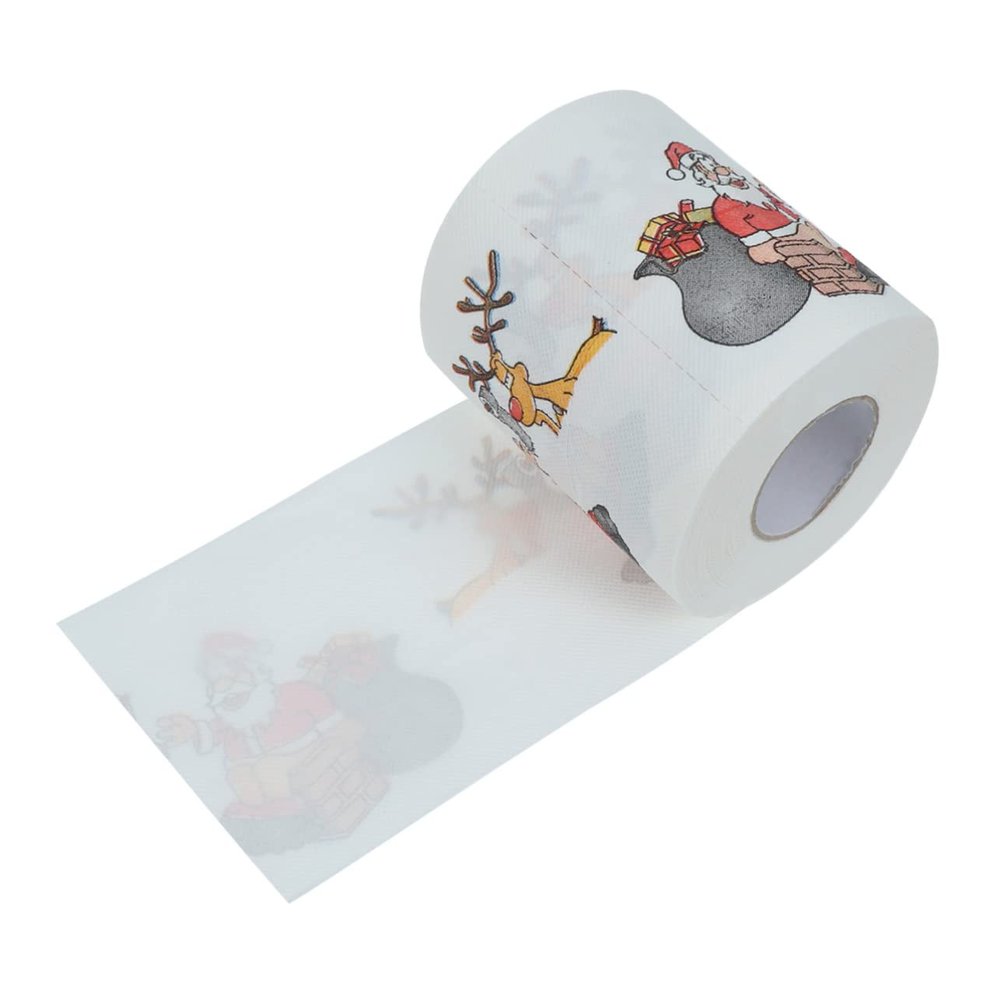 ABOOFAN Christmas Tissue Roll Santa and Elk Printed Toilet Paper for Kitchen Bathroom Holiday Decor Xmas Tissue Roll