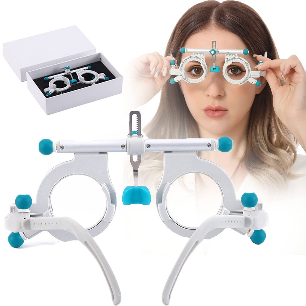 JOSKAA Adjustable Optical Trial Lens Frame,Optical Trial Lens Frame,Eye Optometry Lens Frame,48mm~80mm Adjustable Universal Optical Trial Frame,Can Be Inserted 5 Lenses