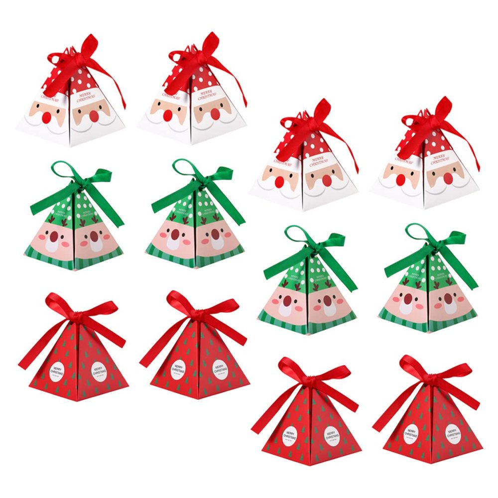 Toyvian 24pcs Small Christmas Candy Boxes Holiday Decor Storage Boxes Xmas Party Candy Cases