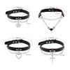 LAIFEKE 4Pcs Punk Chain Choker PU Leather Collar Harajuku Collar Adjustable Size (01-Black) view 2