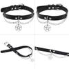 LAIFEKE 4Pcs Punk Chain Choker PU Leather Collar Harajuku Collar Adjustable Size (01-Black) view 4