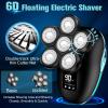 Sakioo Head Shaver, Upgrade 6 in 1 Electric Head Shaver for Bald Men, IPX7 Waterproof Cordless Rotary Razor with LED Display, Face Head Shaver with Nose Hair Sideburns Trimmer view 4