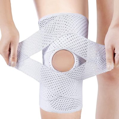 Knee Brace,Pro Adjustable Open Patella Knee Support with V-Shaped Straps & Dual Side Stabilizers,Medical Grade Knee Pads for Meniscus Tear,ACL,Arthritis,Joint Pain Relief for Men & Women(White,XL)