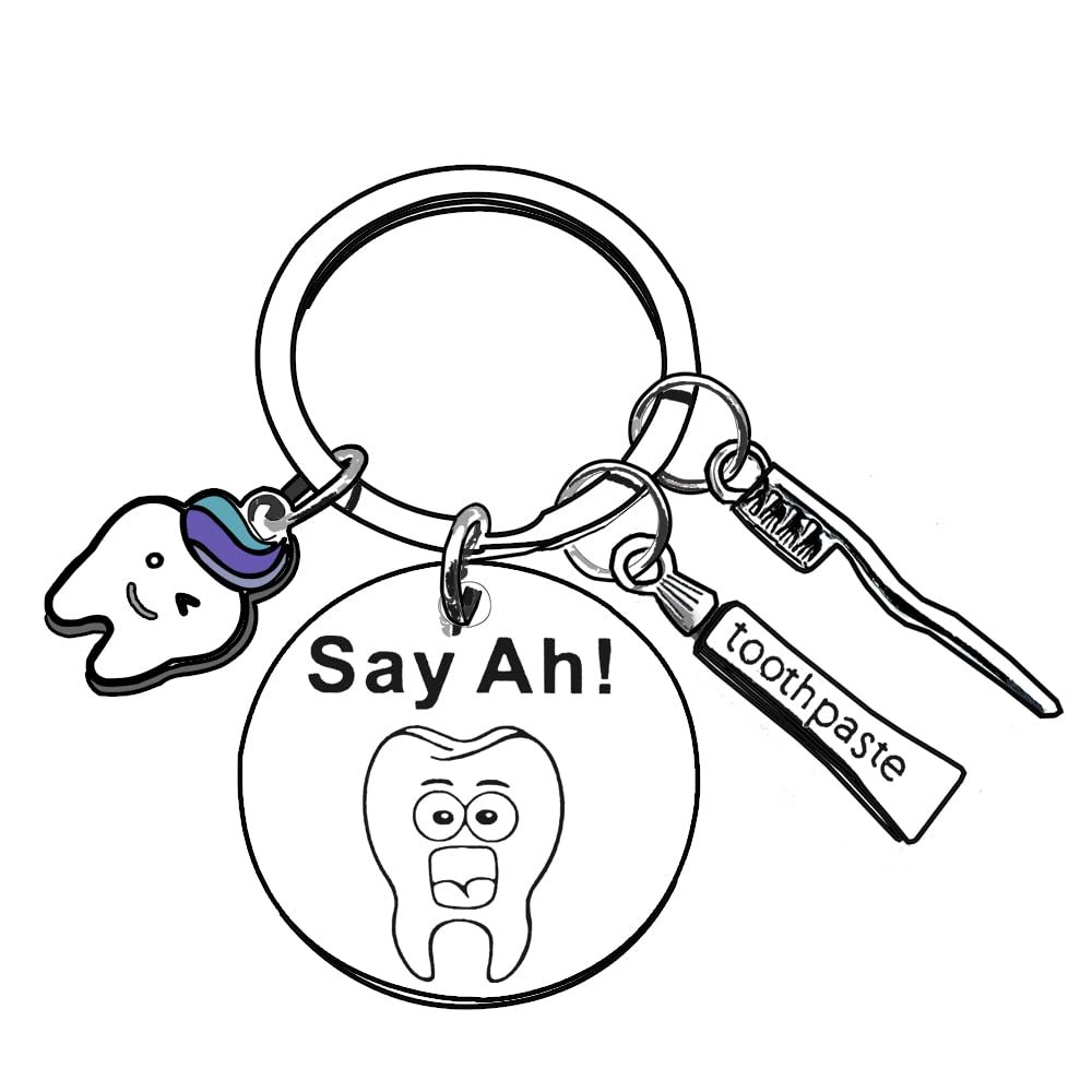 Dentist Gifts Keychains for Dental Hygienist Thank You Gifts for DH Future Dentist Orthodontist Assistant Funny Dental Office Appreciation Christmas Retirement Graduation Dental Hygiene Week Presents,