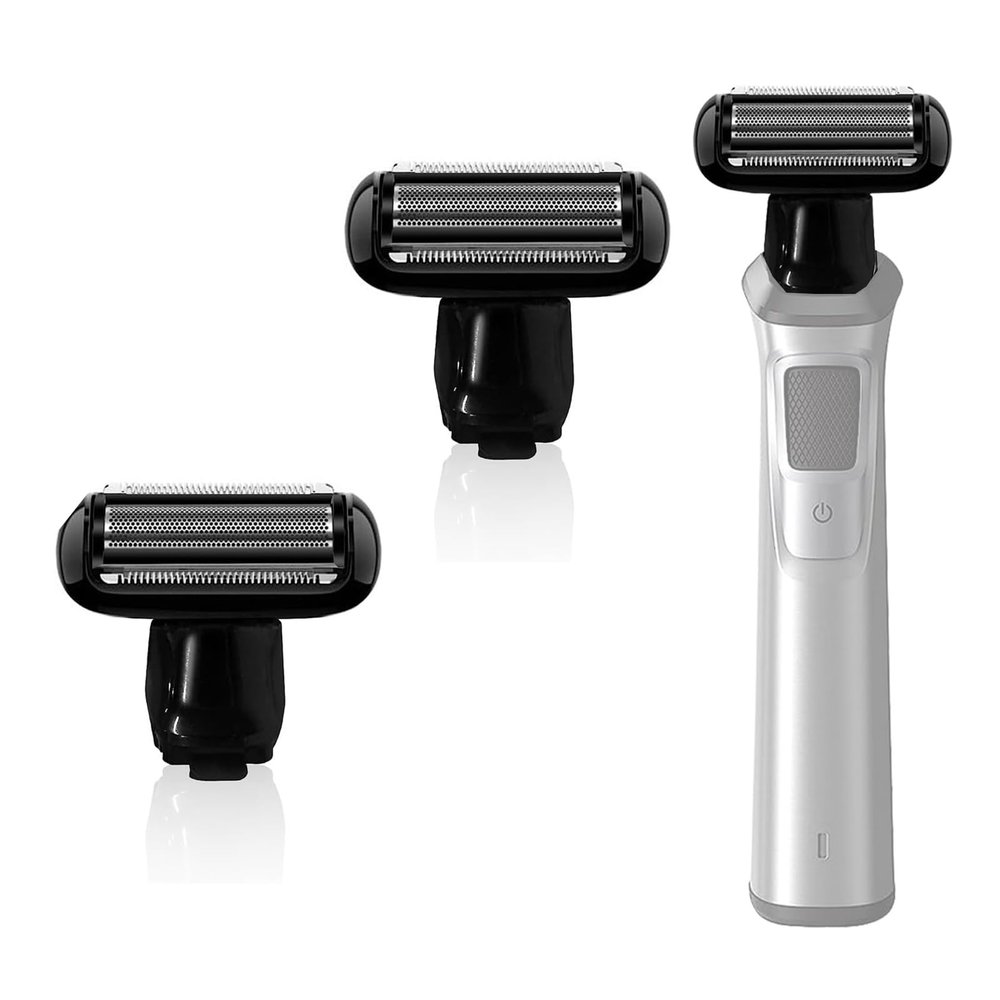 BESTBOMG Replacement Heads Compatible with Philips Norelco Multigroomer All-in-One Trimmer Series 3000/5000/7000/9000, Foil Shaver Replacement Head 2 Pack