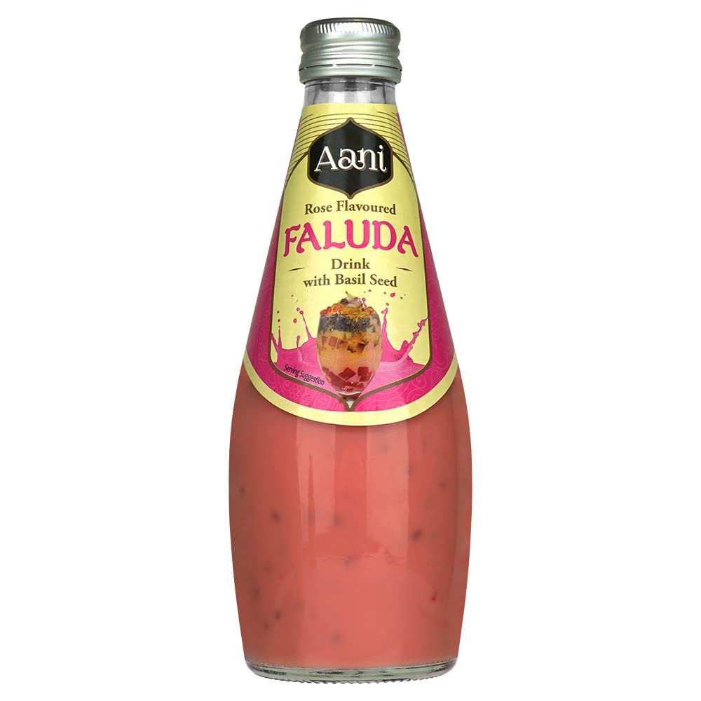 Aani Rose Sherbet Flavoured Faluda Drink, 290ml (Pack of 6)