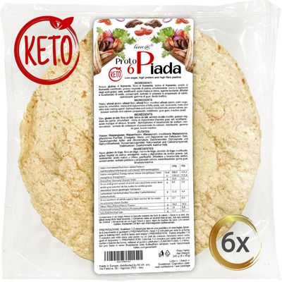 Keto Protein Wraps Line@ - 0,3g Sugars, 8,8g Protein per wrap - Tortillas Keto Snack, high Protein, Low Calories (6 Wraps (1 pack, 240g))
