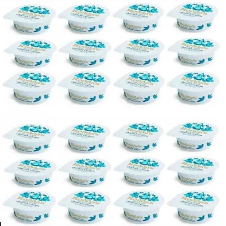 Traditional Cornish Clotted Cream Individual Portion Pots - 24 x 40g, Cream Tea, Afternoon Tea, Catering, Groups, Fund Raising, Birthday Gift, Christmas Treat, Party