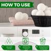 HanaMoon Eco-Friendly Wool Tumble Dryer Balls  Organic Fabric Softener, Reduce Wrinkles & Drying Time, Save Energy, Reusable, Handmade, 100% New Zealand Wool, Baby Safe & Unscented, (Pack of 6) view 4