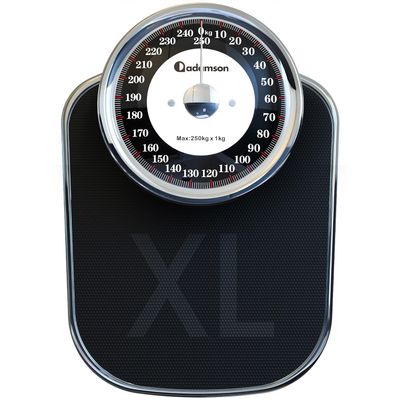 Adamson A28 Bathroom Scales - Up to 250 kg, Heavy Weight, Anti-Skid Rubber Surface, Extra Large Numbers - High Precision Weighing Scales for Body Weight - Durable with 20-Year Assurance - New Version