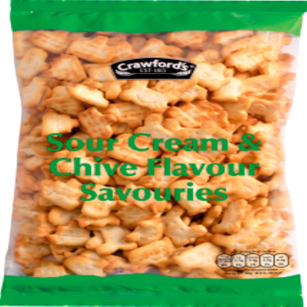 CRAWFORD'S SOUR CREAM & CHIVE FLAVOUR SAVOURIES 200G - 8 PACK
