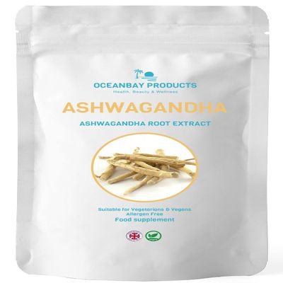 Ashwagandha Root Extract Vegan Capsules 400-800mg Per Day Serving Equivalent 8000-16000mg Raw Herb Increase Energy, Improve Concentration, Enhances Sleep Quality (90 Capsules)