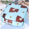 Cabilock Large Capacity Sanitary Napkin Storage Pouch Zipper Blue Brown Bear Printed Sanitary Napkin Organizer Purse Holder for Women and Teen Girls Travel view 2