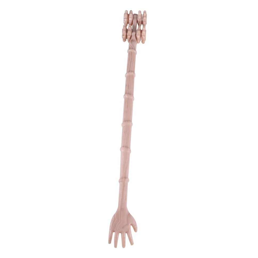 Healeved Eight Rolls Back Scratcher Tool Manual Design Comfortable Claw Scratcher for Itching Relief Natural Colour Body Massager