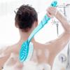 1pc Back Body Bath Shower Cleaning Brushes Bath Brush Long Handle Exfoliating Scrub Skin Massager Exfoliation Bathroom Brush (Green) view 2