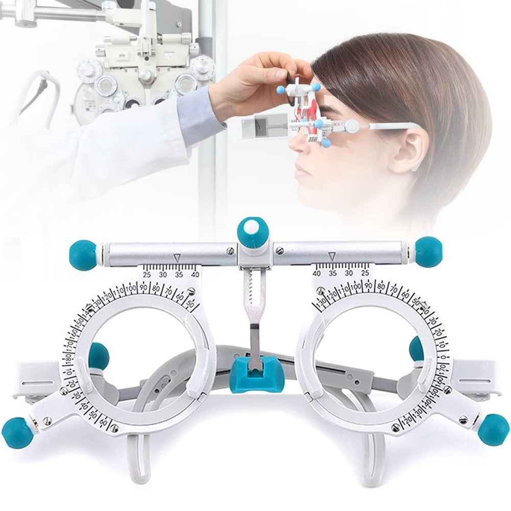 GEHPYYDS Optical Optic Trial Lens Frame PD 48-80mm Eye Optometry Optician, Adjustable Temple Length and Nose Rest,Universal Titanium Optic Trial Eye Optometry Test Optician